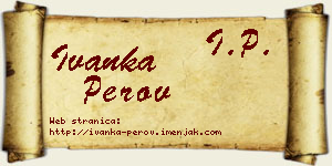 Ivanka Perov vizit kartica